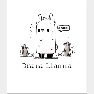 Drama Llama Cute Pun Humor print Posters and Art